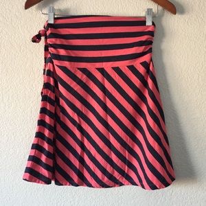 Patagonia Lithia Stripe Skirt Small Pink Navy